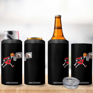 Basketball Valentines 4 in 1 Can Cooler Tumbler Cute Red Heart Playing Basketball Player Team Boys TS10 Print Your Wear