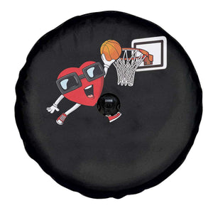 Basketball Valentines Spare Tire Cover Cute Red Heart Playing Basketball Player Team Boys TS10 Print Your Wear