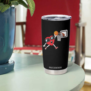 Basketball Valentines Tumbler Cup Cute Red Heart Playing Basketball Player Team Boys TS10 Print Your Wear
