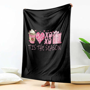 Valentine Coffee Throw Blanket Love Heart XOXO Cute Graphic Valentines Day TS10 Print Your Wear