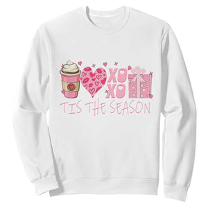 Valentine Coffee Sweatshirt Love Heart XOXO Cute Graphic Valentines Day TS10 White Print Your Wear