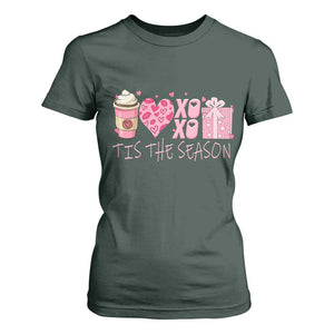 Valentine Coffee T Shirt For Women Love Heart XOXO Cute Graphic Valentines Day TS10 Dark Forest Green Print Your Wear