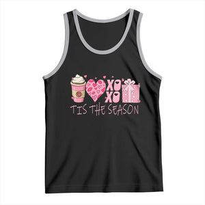 Valentine Coffee Tank Top Love Heart XOXO Cute Graphic Valentines Day TS10 Black Athletic Heather Print Your Wear
