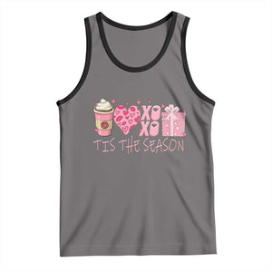 Valentine Coffee Tank Top Love Heart XOXO Cute Graphic Valentines Day TS10 Deep Heather Black Print Your Wear