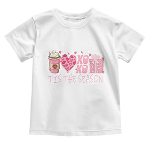 Valentine Coffee Toddler T Shirt Love Heart XOXO Cute Graphic Valentines Day TS10 White Print Your Wear