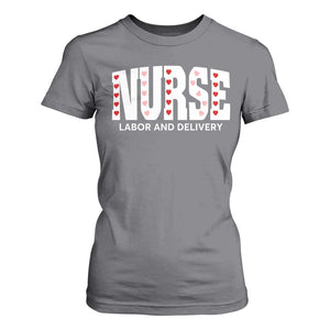 Nurse Labor and Delivery T Shirt For Women L&D Maternity Nursing Baby Delivery Valentines Day Heart TS10 Charcoal Print Your Wear