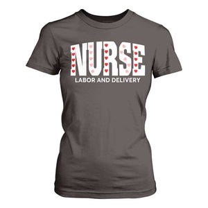 Nurse Labor and Delivery T Shirt For Women L&D Maternity Nursing Baby Delivery Valentines Day Heart TS10 Dark Chocolate Print Your Wear
