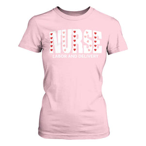 Nurse Labor and Delivery T Shirt For Women L&D Maternity Nursing Baby Delivery Valentines Day Heart TS10 Light Pink Print Your Wear