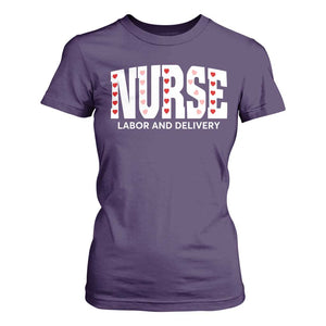 Nurse Labor and Delivery T Shirt For Women L&D Maternity Nursing Baby Delivery Valentines Day Heart TS10 Purple Print Your Wear