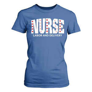 Nurse Labor and Delivery T Shirt For Women L&D Maternity Nursing Baby Delivery Valentines Day Heart TS10 Royal Blue Print Your Wear