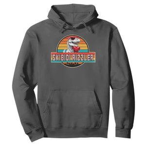 Vintage Valentines Dinosaur Hoodie Funny Dino Meme Skibidi Rizzler TS10 Dark Heather Print Your Wear