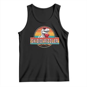 Vintage Valentines Dinosaur Tank Top Funny Dino Meme Skibidi Rizzler TS10 Black Print Your Wear