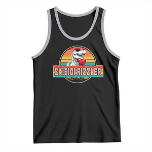 Vintage Valentines Dinosaur Tank Top Funny Dino Meme Skibidi Rizzler TS10 Black Athletic Heather Print Your Wear
