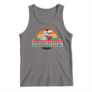 Vintage Valentines Dinosaur Tank Top Funny Dino Meme Skibidi Rizzler TS10 Deep Heather Print Your Wear