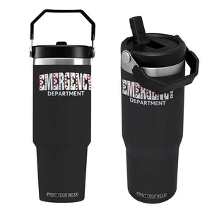 Emergency Department Flip Straw Tumbler Cute ER Nurse Gift TS10 One Size: 30 oz Black Print Your Wear