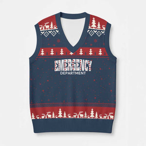 Emergency Department V-Neck Knit Sweater Vest Cute ER Nurse Gift TS10 Navy Red Print Your Wear