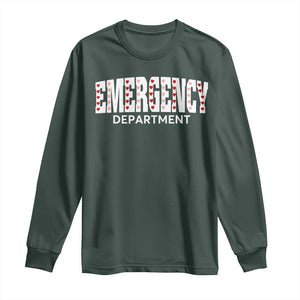 Emergency Department Long Sleeve Shirt Cute ER Nurse Gift TS10 Dark Forest Green Print Your Wear