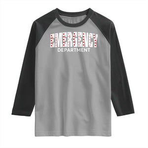 Emergency Department Raglan Shirt Cute ER Nurse Gift TS10 Sport Gray Black Print Your Wear