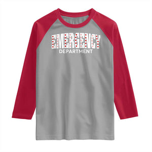 Emergency Department Raglan Shirt Cute ER Nurse Gift TS10 Sport Gray Red Print Your Wear