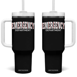 Emergency Department Tumbler With Handle Cute ER Nurse Gift TS10 One Size: 40 oz Black Print Your Wear