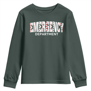 Emergency Department Youth Sweatshirt Cute ER Nurse Gift TS10 Dark Forest Green Print Your Wear