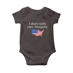 I Don't Really Care Margaret Vice President Jd Vance Baby Onesie USA Flag TS10 Dark Chocolate Print Your Wear