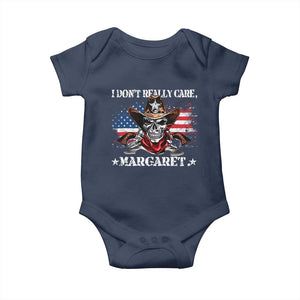 Vice President Jd Vance Baby Onesie Cowboy Skull American Flag I Don't Really Care Margaret TS10 Navy Print Your Wear