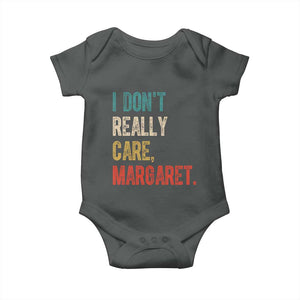 Retro I Don't Really Care Margaret Vice President Jd Vance Baby Onesie TS10 Dark Heather Print Your Wear