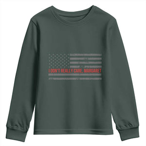 I Don't Really Care Margaret Jd Vance Meme Youth Sweatshirt TS10 Dark Forest Green Print Your Wear