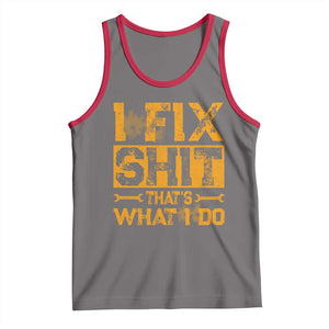 Funny Dad Grandpa Tank Top I Fix Shit Thats What I Do TS10 Deep Heather Red Print Your Wear