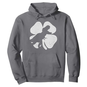 Dinosaur St Patricks Day Shamrock Hoodie Silhouette Boys Toddler Kids TS10 Charcoal Print Your Wear