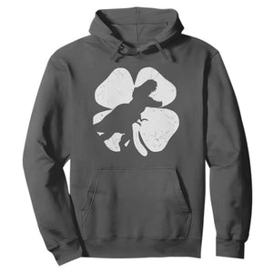 Dinosaur St Patricks Day Shamrock Hoodie Silhouette Boys Toddler Kids TS10 Dark Heather Print Your Wear