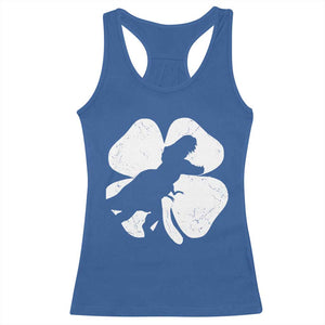 Dinosaur St Patricks Day Shamrock Racerback Tank Top Silhouette Boys Toddler Kids TS10 Royal Blue Print Your Wear