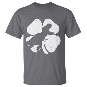 Dinosaur St Patricks Day Shamrock T Shirt Silhouette Boys Toddler Kids TS10 Charcoal Print Your Wear
