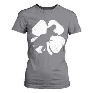 Dinosaur St Patricks Day Shamrock T Shirt For Women Silhouette Boys Toddler Kids TS10 Charcoal Print Your Wear