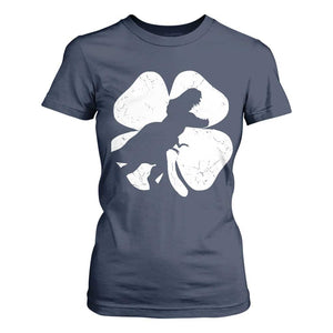 Dinosaur St Patricks Day Shamrock T Shirt For Women Silhouette Boys Toddler Kids TS10 Navy Print Your Wear