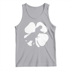 Dinosaur St Patricks Day Shamrock Tank Top Silhouette Boys Toddler Kids TS10 Athletic Heather Print Your Wear