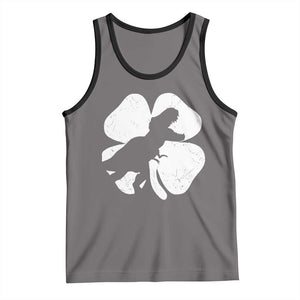 Dinosaur St Patricks Day Shamrock Tank Top Silhouette Boys Toddler Kids TS10 Deep Heather Black Print Your Wear