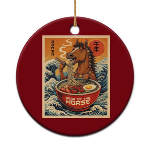Zodiac Lunar New Year Of The Horse 2026 Ceramic Ornament Ramen Lovers TS10 1pc Red Print Your Wear