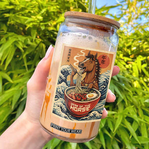 Zodiac Lunar New Year Of The Horse 2026 Glass Can Ramen Lovers TS10 Black Print Your Wear