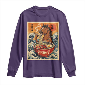 Zodiac Lunar New Year Of The Horse 2026 Long Sleeve Shirt Ramen Lovers TS10 Purple Print Your Wear