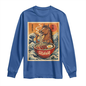 Zodiac Lunar New Year Of The Horse 2026 Long Sleeve Shirt Ramen Lovers TS10 Royal Blue Print Your Wear