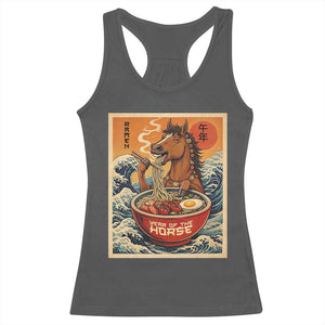 Zodiac Lunar New Year Of The Horse 2026 Racerback Tank Top Ramen Lovers TS10 Dark Heather Print Your Wear