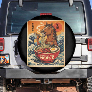 Zodiac Lunar New Year Of The Horse 2026 Spare Tire Cover Ramen Lovers TS10 No hole Black Print Your Wear