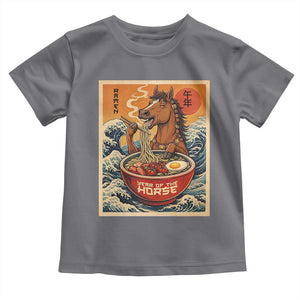 Zodiac Lunar New Year Of The Horse 2026 Toddler T Shirt Ramen Lovers TS10 Charcoal Print Your Wear