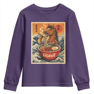 Zodiac Lunar New Year Of The Horse 2026 Youth Sweatshirt Ramen Lovers TS10 Purple Print Your Wear