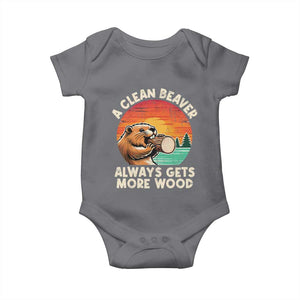 A Clean Beaver Always Gets More Wood Baby Onesie Funny Adult Crude Joke TS10 Charcoal Print Your Wear
