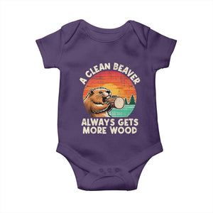 A Clean Beaver Always Gets More Wood Baby Onesie Funny Adult Crude Joke TS10 Purple Print Your Wear