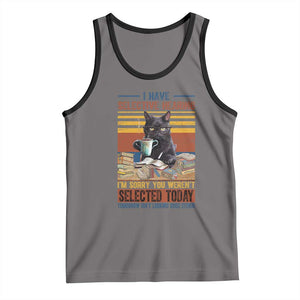 Selected Cat Humor Tank Top Funny I Have Selective Hearing You Werent Vintage TS10 Deep Heather Black Print Your Wear