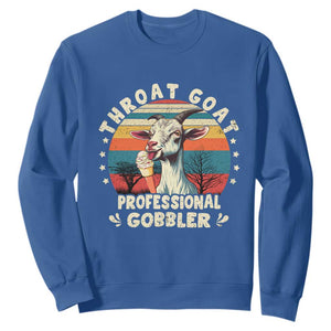 Throat Goat Sweatshirt Funny Dirty Humor Embarrassment Vintage TS10 Royal Blue Print Your Wear